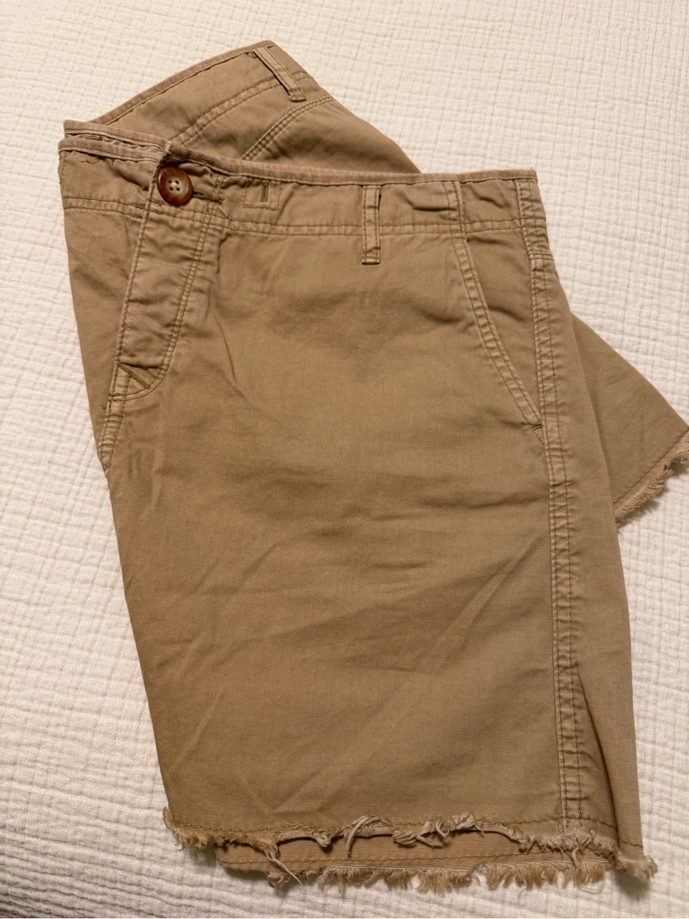 GAP Khaki Frayed Hem Mini Skirt Size 10 - Picture 12 of 12